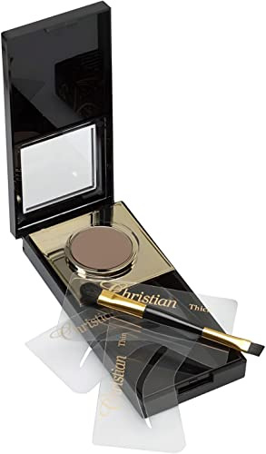 Augenbrauen-Makeup by Christian Faye, semi permanent, wasserfest, wischfest, bis zu 24 Std. haltbar, incl. 3 Schablonen (Irid Brown)