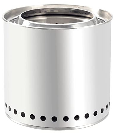 Firewood Stove Outdoor Party Stove Portable Charcoal Fire Camping Stove Stainless Steel Firewood Heating Barbecue Stove (Color : Silver, Size : 32cm) little surprise