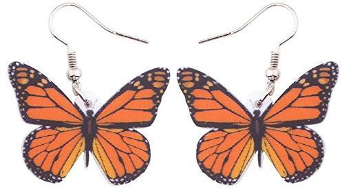 LONYOO Acryl Floral Schmetterling Ohrringe Dangle Drop Schmuck Schmetterling Geschenke für Frauen Mädchen Frühling Sommer Charms (Orange)