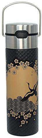 Eigenart LEEZA Komorebi doppelwandige Thermo- Trinkflasche aus Edelstahl mit Sportverschluss und Sieb, BPA frei, 500ml, 11019