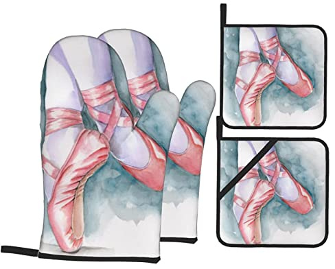 Ensemble de gants de cuisine et maniques en tissu polyester, isolation thermique, épais et durable