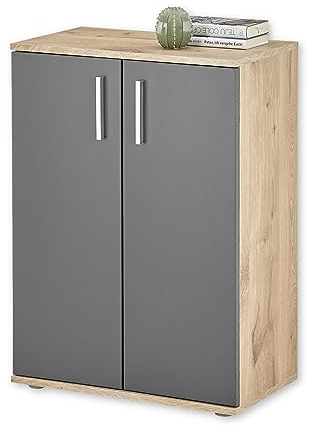 BC 1040 Kommode in Grau, Viking Oak Optik - Moderne Kommode mit viel Stauraum - 60 x 84 x 35 cm (B/H/T)
