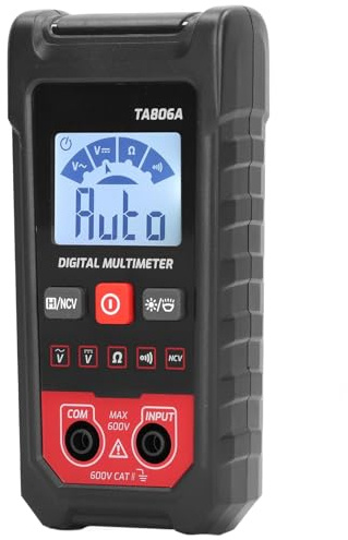 Multimètre Automatique, Mesure Numérique Portable pour Tension AC/DC, Résistance, Test Marche/arrêt, avec Affichage à 4 Chiffres