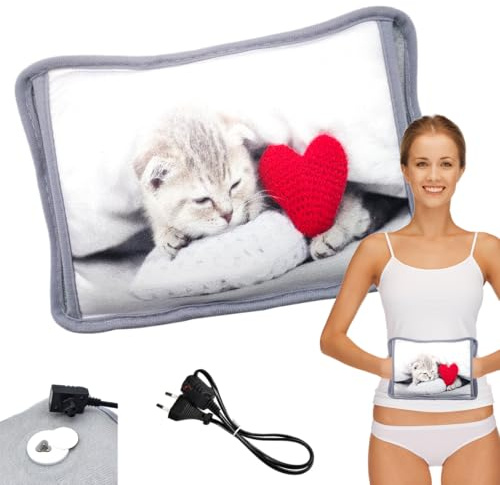 Powersell - Bolsa de Agua Caliente Eléctrica | Calentador de 500W con Bolsillos | Alivio Muscular y Menstrual | Mantiene el Calor por 5 Horas