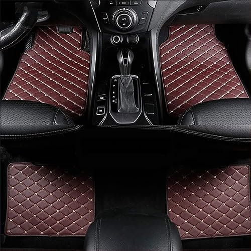 Auto Leder Fußmatten für OPEL Adam 2013-2021, Fussmatten Allwetter Wasserdicht Automatten rutschfeste Bodenmatten Teppiche Zubehör,E/Coffee