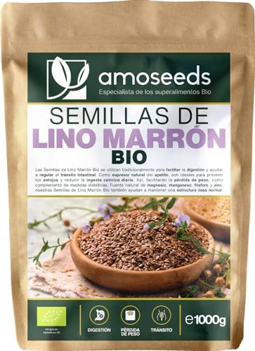 Semillas de Lino Marrón BIO 1KG | Semillas de Linaza | 100% Naturales y Orgánicas | Ricas en Fibras, Proteínas, Omega 3 | Flaxseeds enteras, Sin Gluten | Primera Calidad