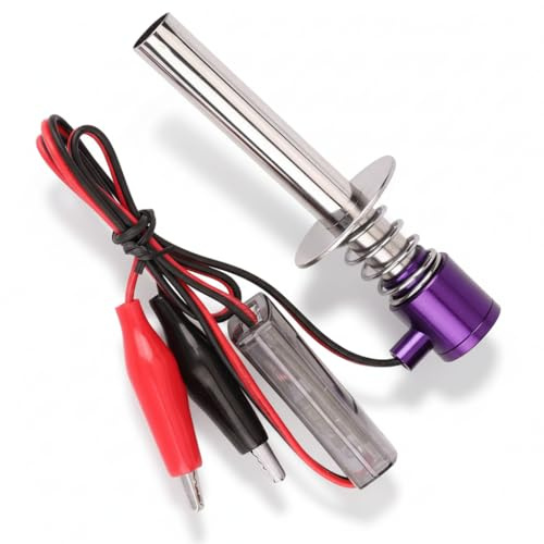 Alomejor Electronic Glow Plug Starter Igniter for Nitro RC Car Engine Works with 6V to 24V Batteries (Purple)