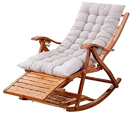 SORVA Klappbare Sonnenliegen, Outdoor-Schaukelstuhl, mit abnehmbarem Wattepad und Massagebrett, Verstellbarer Liegestuhl, tragbarer Gartenbalkon-Loungesessel, Belastung 150 kg