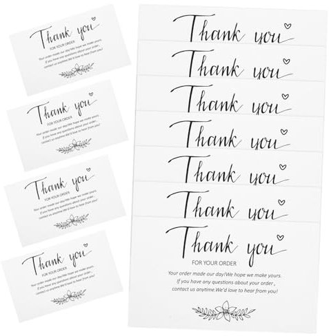 BCOATH 100stücke Dankeskarten Für Kleine Unternehmen Süße Dankeskarten Aus Papier Für Visitenkarten Für Geschenkeinkauf Bestellen