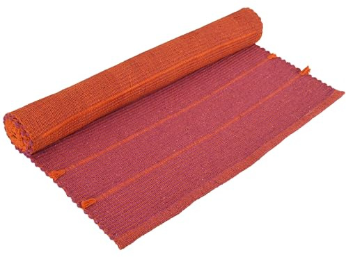 Rutschfeste Yogamatte aus 100% Bio-Baumwolle von India House: Umweltfreundlich, handgewebt und extra lang (28 x 74 Zoll) für ultimativen Komfort und Stabilität, mit Tragetasche aus Baumwolle