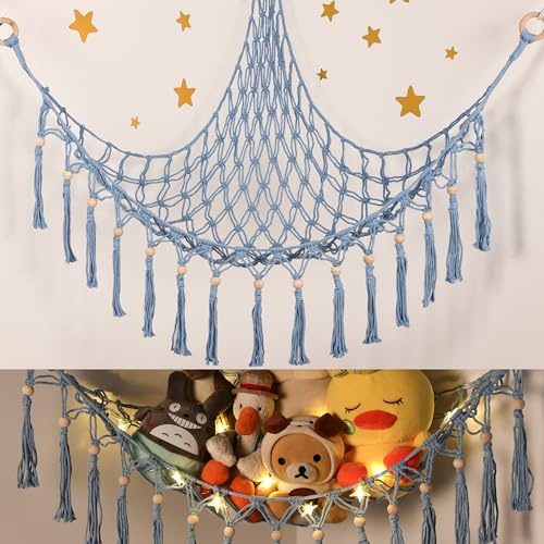 Teddy Hammock - Cuddly Toy Storage Hammock for Stuffed Animals X-Large- Soft Toy Storage Net Teddy Bear Storage - Cute Hanging Plushie Net Kids Baby girl Nursery Bedroom Room Decor