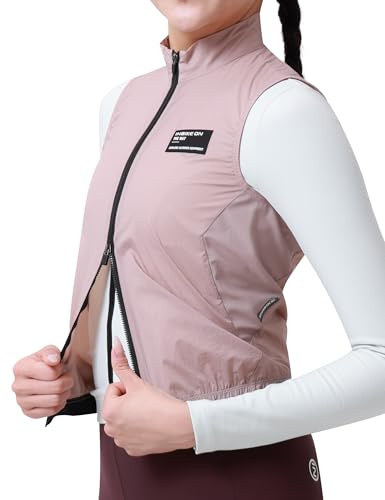 INBIKE Damvindjacka väst UV-skydd SPF50+ lätt ventilerande jacka cykel daglig pendling snygg mångsidig överdel i ett stycke, ROSA, L