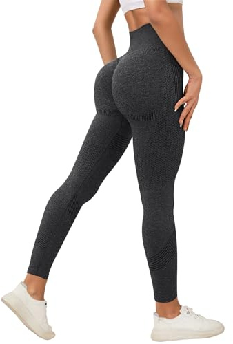 Zhiaek Leggings Deportivos Mujer Push Up Cintura Alta Mallas Deporte Mujer Anticeluliticos Sin Costuras Pantalones de Yoga para Running Gym Fitness Jogging y Pilates