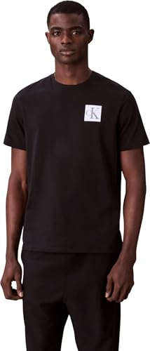 Calvin Klein Uomo T-Shirt Maniche Corte Gradient Monogram Logo in Cotone, Nero (Black), M
