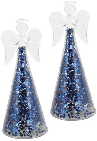 VINTORKY 2stücke Glas Engel Figuren Für Wohnkultur Romantische Deko Für Schreibtisch Zu Valentinstag Für Frauen Mädchen Und Teenager