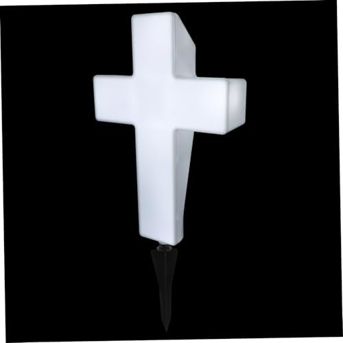 POPETPOP Luz Solar De Cruce Para Cementerio Marcador De Tumba De Plástico Con Iluminación Led Brillante y Fácil Instalación Para Decoración Conmemorativa Sitios De