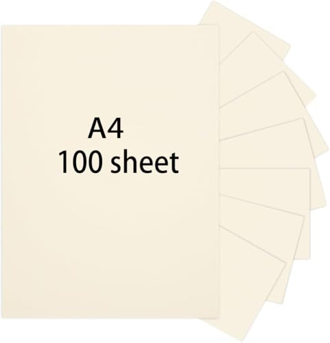 Onpapier Elfenbein DIN A4 Papier Naturweiβ, Fotokarton A4,250 g/m² Tonkarton Creme Papier Fotokarton Bastelkarton Scherenschnittpapier zum basteln für Fotoalbum Menükarte Bedruckbar (50)