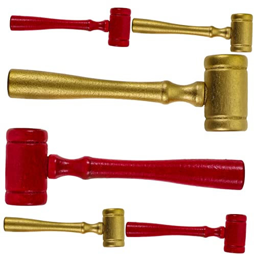 NAMOARLY 6pcs Wooden Judge Hammer Mallet for Judge Auction Hammer Boys and Girls Toy