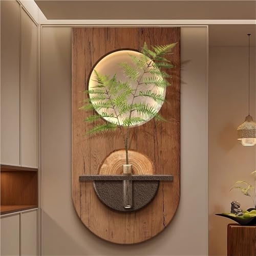 3D Sandstone Wall Decoration - Hydroponic Plant Art with LED Light, Ideal for Home or Office Decor, Hanging Painting (A)