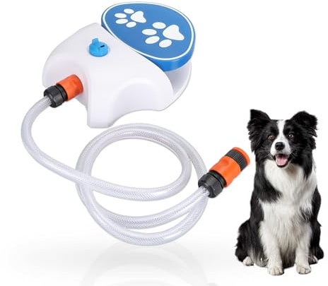 Gugxiom Trinkbrunnen für Hunde Outdoor mit Trittfunktion | Wasserfontäne Hunde, Wasserspielzeug, Step On Dog Water Fountain für frisches Wasser