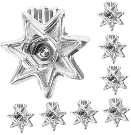 Alipis 12pezzi Clip Per Candele Coniche in Metallo Forma Di Stella Per Decorazioni Natalizie Compleanni e Feste Clip Per Portacandele Sicuri e Resistenti Al Calore Design Antigoccia Per e