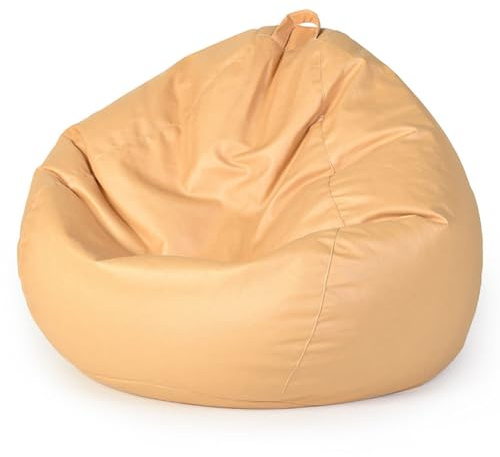 Funda para puf, tela de piel sintética, 39 x 47 pies, funda de sofá perezoso para adultos y adolescentes, color gris piedra