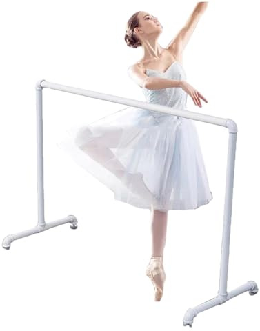 Ballettstange, für den Haushalt, Tanzstudio, Beinpresse und Ballettstange, mit bequemen Ledergriffen, ideale Wahl zum Dehnen, 1,8 m, Weiß