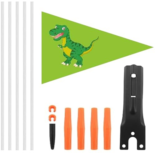 per Bandiera per Bicicletta, Piccola Bandiera di Sicurezza per Bicicletta, Kit di Bandiere di Sicurezza con, Kit di aste per Bambini, rimorchi, Passeggiate all'aperto, Bandiere di