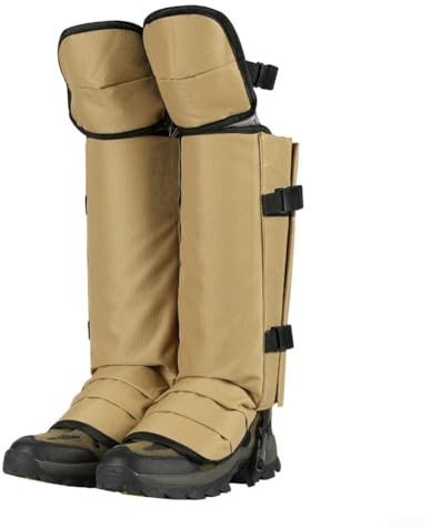 Polainas de senderismo impermeables para uso en exteriores - Oxford 500D y nailon de 3 capas, ajuste elástico ajustable, protección de piernas unisex para caza, camping, montañismo (M/L) (amarillo)