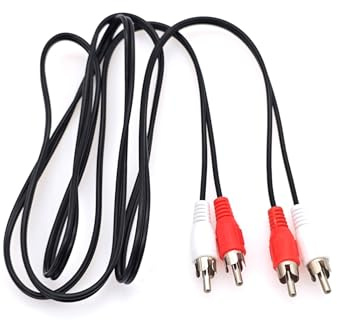JZK 1.5M RCA Stereo Cable, 2 RCA Male to Male Stereo Auxiliary Audio Lead Cord for HDTV, Hifi, Subwoofer, DJ Controller, Home Theater, Amplifier, Soundbar Speaker, Car Stereo