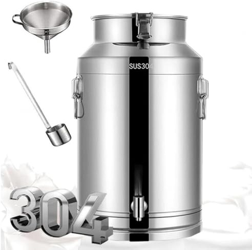 cubo de acero inoxidable con grifo lechera acero inoxidable 5 litro Cubo para Vino/Recipiente para lácteos/bidón de Leche/Jarra con Tapa Sell,capacity-5Liters