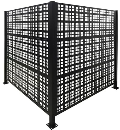 Relaxdays Copertura bidoni Square, 2 Pannelli 120x120cm, modulare, Nero, Recinzioni Decorative