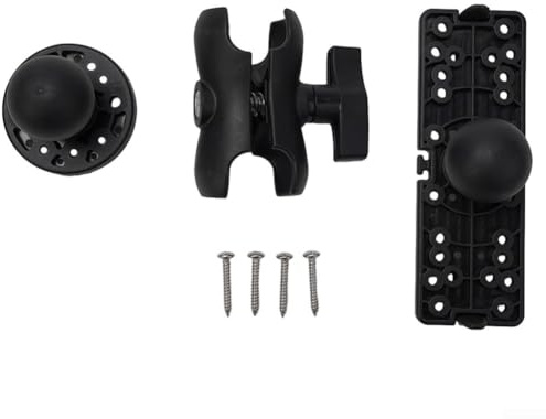 Soporte marino Fishfinder Base giratoria de 360 grados para montaje en profundidad, soporte de electrónica de pesca ABS resistente con sistema de pistas de liberación rápida, taladro plano