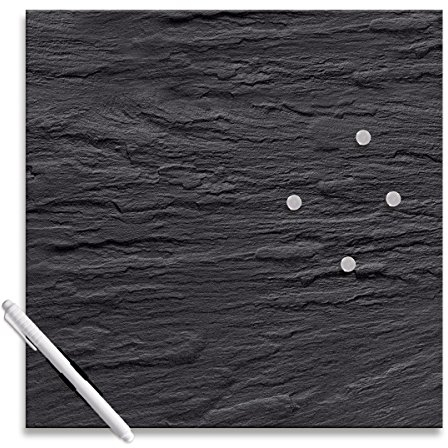 Eurographics MB-DT6393 Memo Board, Magnet- und Schreibtafel aus Glas 30 x 30 cm, Black Slate
