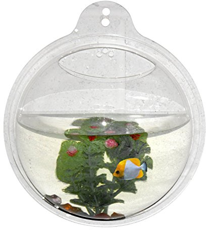 Abyss Pets Wall Mounted Hanging Fish Bowl Aquarium Tank for Gold Fish and Beta Fish, 10