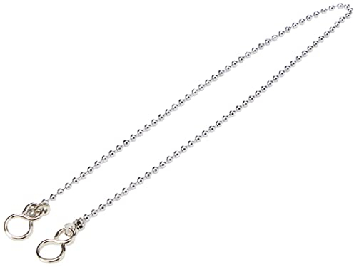 Merriway BH02251 Kugeltyp-Badewannenkette 450 mm mit S-Haken, Verchromt / Weiß