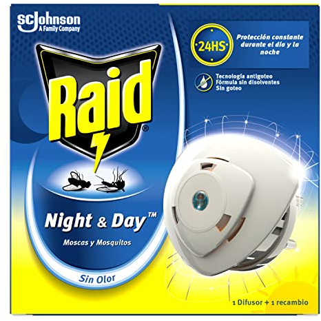 Raid - Night & Day - Anti-mosquitos Eléctrico - Aparato + Recambio, El ambalaje puede variar