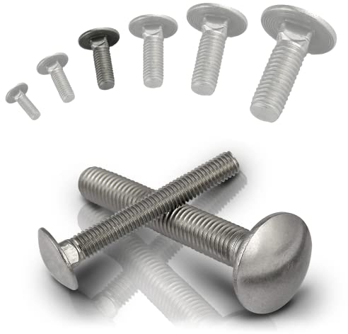 PROTECH 20 Stück Schlossschrauben M8 - DIN 603 - M8x35 - ISO 8677 Vollgewinde Flachrundschrauben aus rostfreiem Edelstahl A2 mit Vierkantansatz