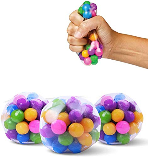 DNA Stress Relief Ball für Kinder Erwachsene Sojabohnen Squeeze Fidget Sensory Toy, mit 7 Farben Wasserperlen Squeeze Balls Anti-Stress