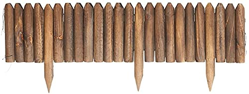 llxyzrzbhd Gartenzaun Zaunelemente Miniatur Deko Fechten Grenzen Blumenbeet Barriere Garten Zaun Paneele Kiefer Holz Log Roll Kanten für Yard Balkon Patio llxyzrzbhd612(Color:Brown;Size:120 * 30cm)