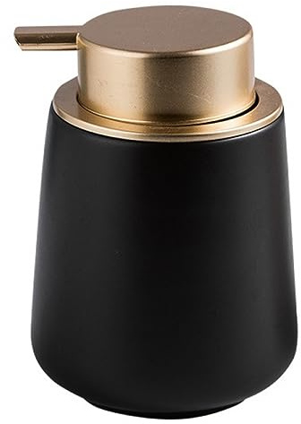 Simcat Keramisk tvåldispenser med pump multifunktionell handtvålsdispenser 13,5 floz tvåldispensrar för schampo, kroppslotion, tvåldispenser för kök, badrum (matt svart)