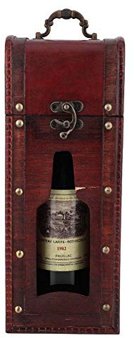 Buachois Holz Wein Boxen, 34 x 13 x 12 cm Tragbare Retro Deko Wein Kiste mit Seil, Vintage Weinflaschen Box, Wein Flaschen Geschenkbox für Geburtstagsfeier, Hochzeitstag
