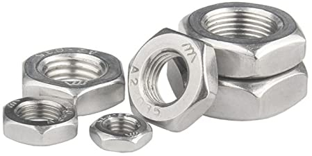 Flache dünne Sechskantmutter, M4M5M6M8M10M12M14-M30, Mutter aus Edelstahl 304, Sicherungsmutter,304 Material M30 [3 Stück]