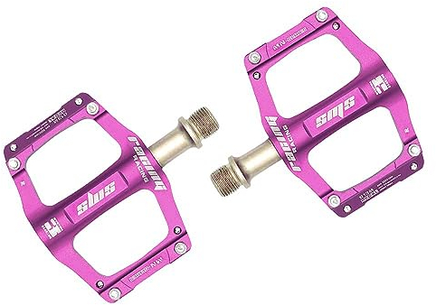CMUNDLJQ 9/16 Zoll Ultra Light Aluminium Trekking Rennrad Fahrrad Mountainbike Pedale BMX Fahrradpedale Anti-Rutschpedale 013M (Rosa-Lila)