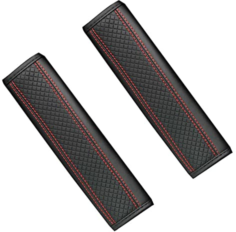 ysister Gurtpolster Auto Weich 2 Stücke Autogurtpolster Erwachsene Leder Sicherheitsgurtbezug Schulterschoner Sicherheitsgurt Schulterpolster PU für Auto Sicherheitsgurt, Rucksack, Umhängetasche