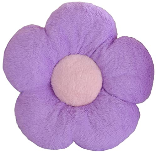 YILANLAN Blumenbodenkissen niedliches Kissen Mädchen Raumdekoration Lesen Freizeit bequemes Plüschkissen Kissen Büro Tatami Auto Heimdekoration Kissen (50cm, Purple)
