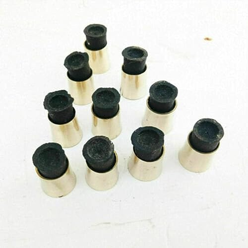Waziha Nautical Set von 10 massiven Messing Gehstock, Ersatzteil, Zubehör, Gummiboden und Spitze für Holzstöcke, Holzstöcke, Gold, Handgefertigte Materialien: Gummi, Messing