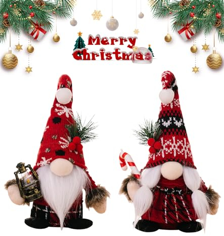 2 Stück Weihnachten Deko Wichtel,Festliche Geschenke Plüschpuppen Dekoration, Weihnachtswichtel Plüsch Deko,Gesichtslose alte Mann Zwerg Puppe Haus Ornamente für Weihnachtszwergpuppe Home Dekorationen