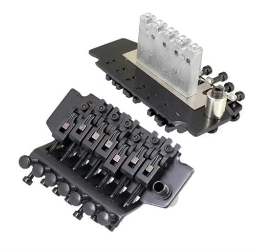 Ersatzteile für Brücken 1 Set Schwarz 7 Saiten Tremolo Elektrische Gitarre Brücke Doppel Locking Zubehör Teile Musical Instrument