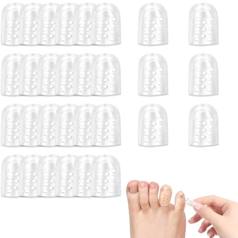 MAEXUS Silikon Zehenschutz, 30er Gel Zehenschutz Atmungsaktiv Zehenkappen Großer Zeh Wiederverwendbare, Zehenspreizer Zehenkappen für Männer Frauen Flip Flop